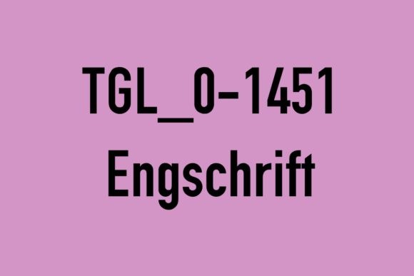 TGL_0-1451 Engschrift: A Clean Sans Serif for Branding